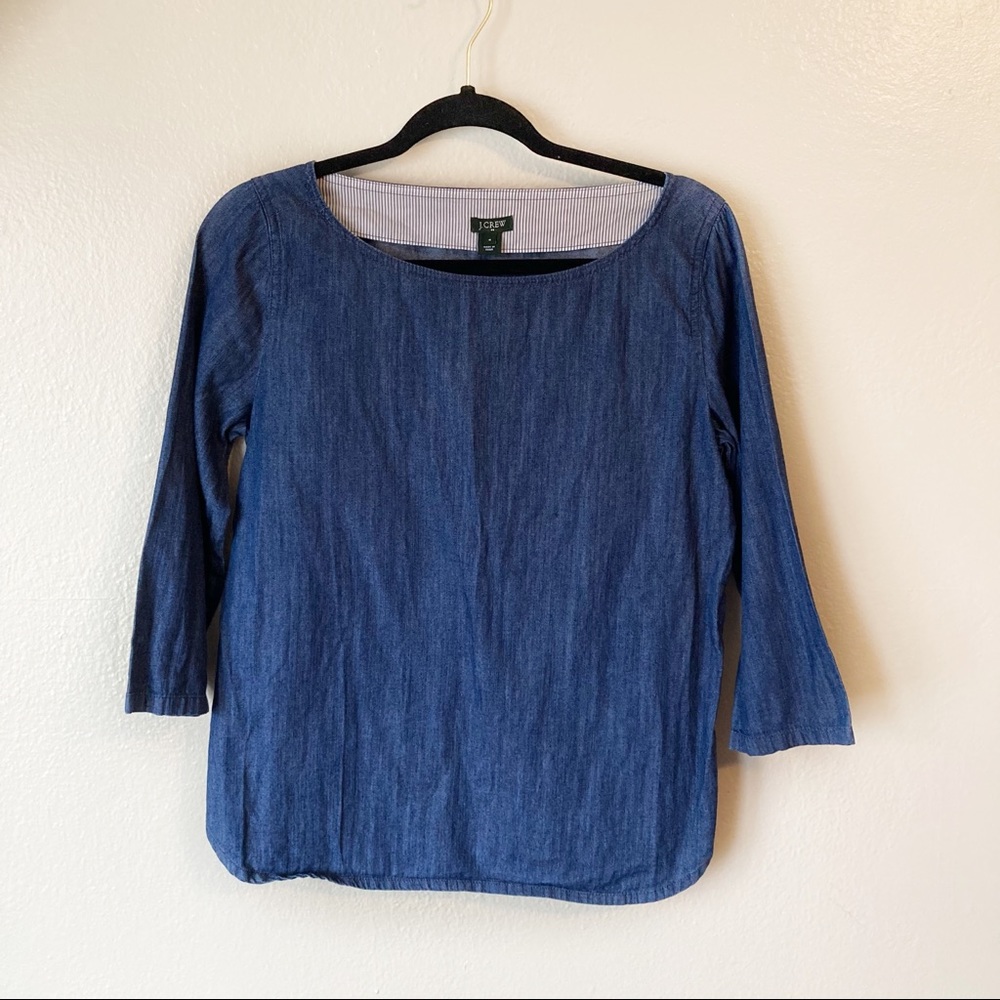 J. Crew Denim Pullover Top size 4‎